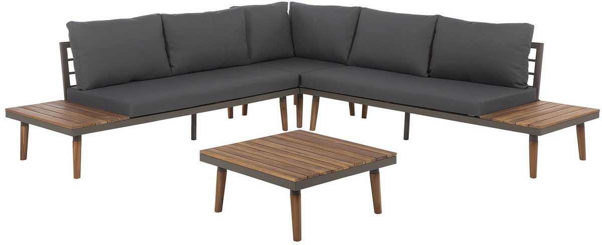 Beliani CORATO - Loungeset-Grijs-Acaciahout