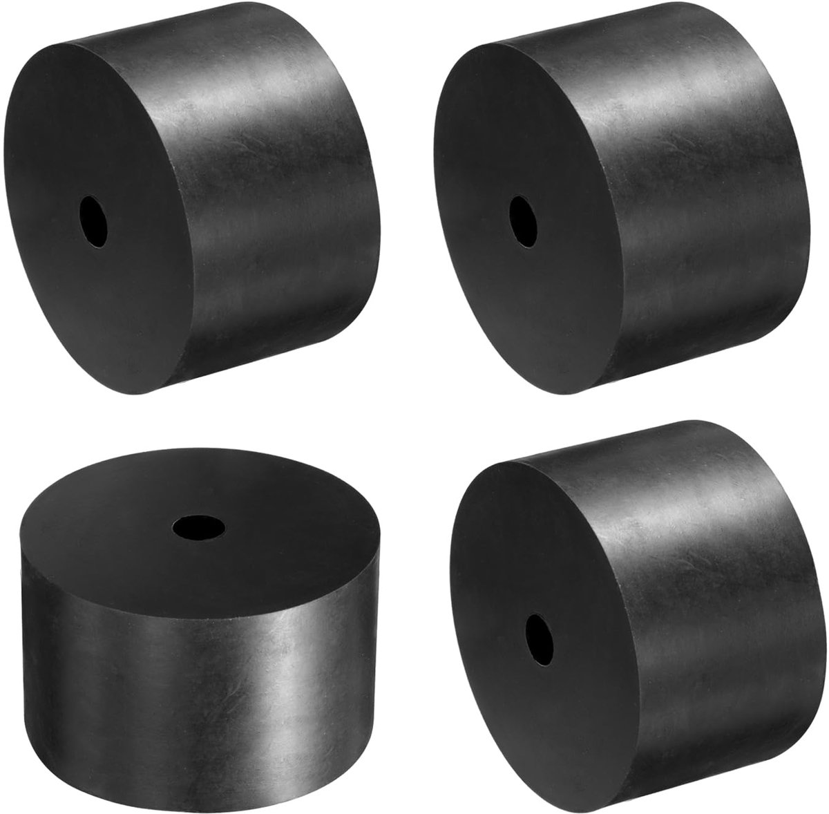 4 stuks afstandhouders van rubber, 80 mm buitendiameter, 12 mm binnendiameter, 50 mm hoog, rond, anti-vibratie, dikke rubberen ringen