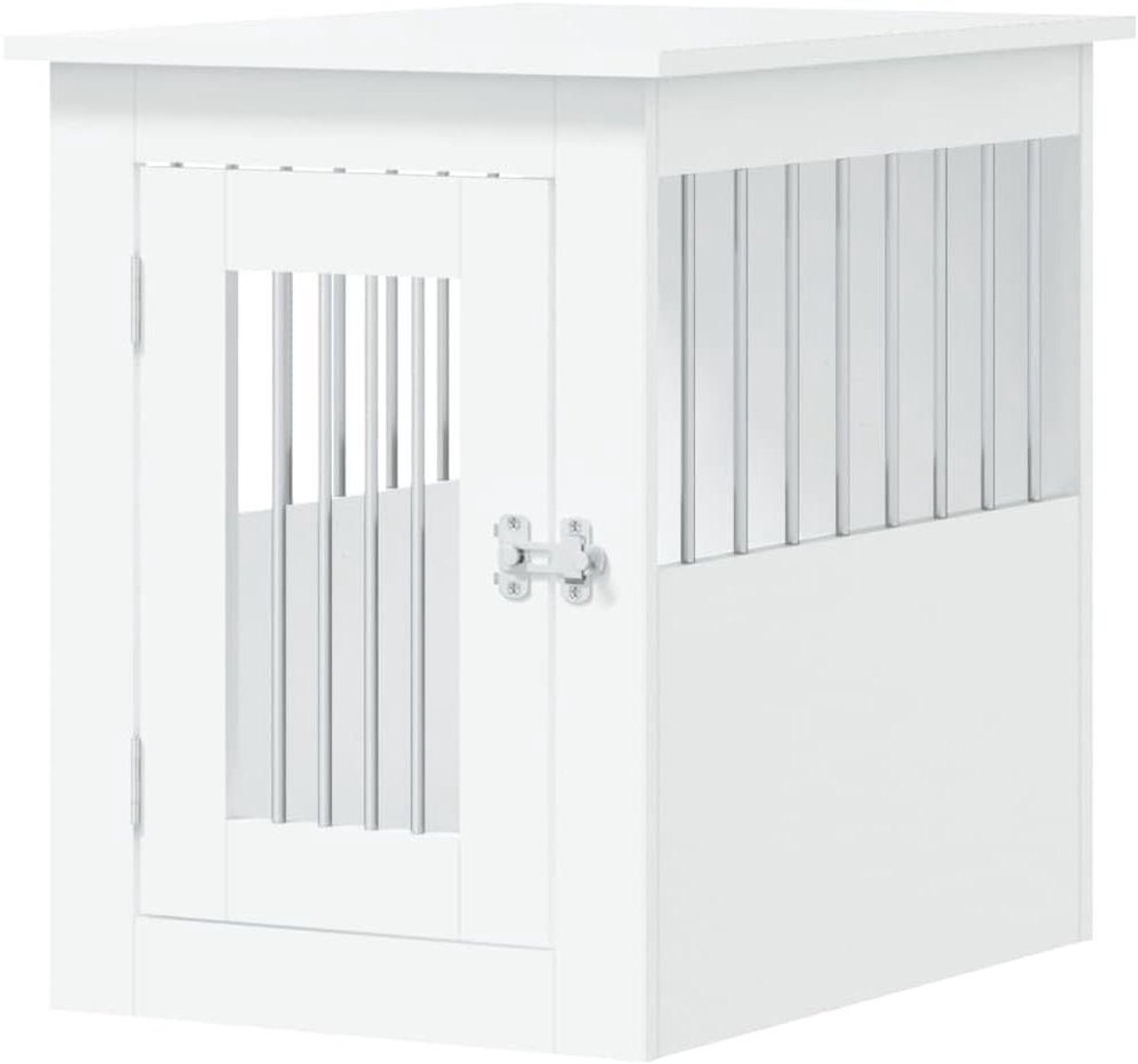 Hondenmand Meubel - Huisdier Bench - Comfortabel Verblijf - 2-in-1 Functie - 45x62x59 cm - Wit