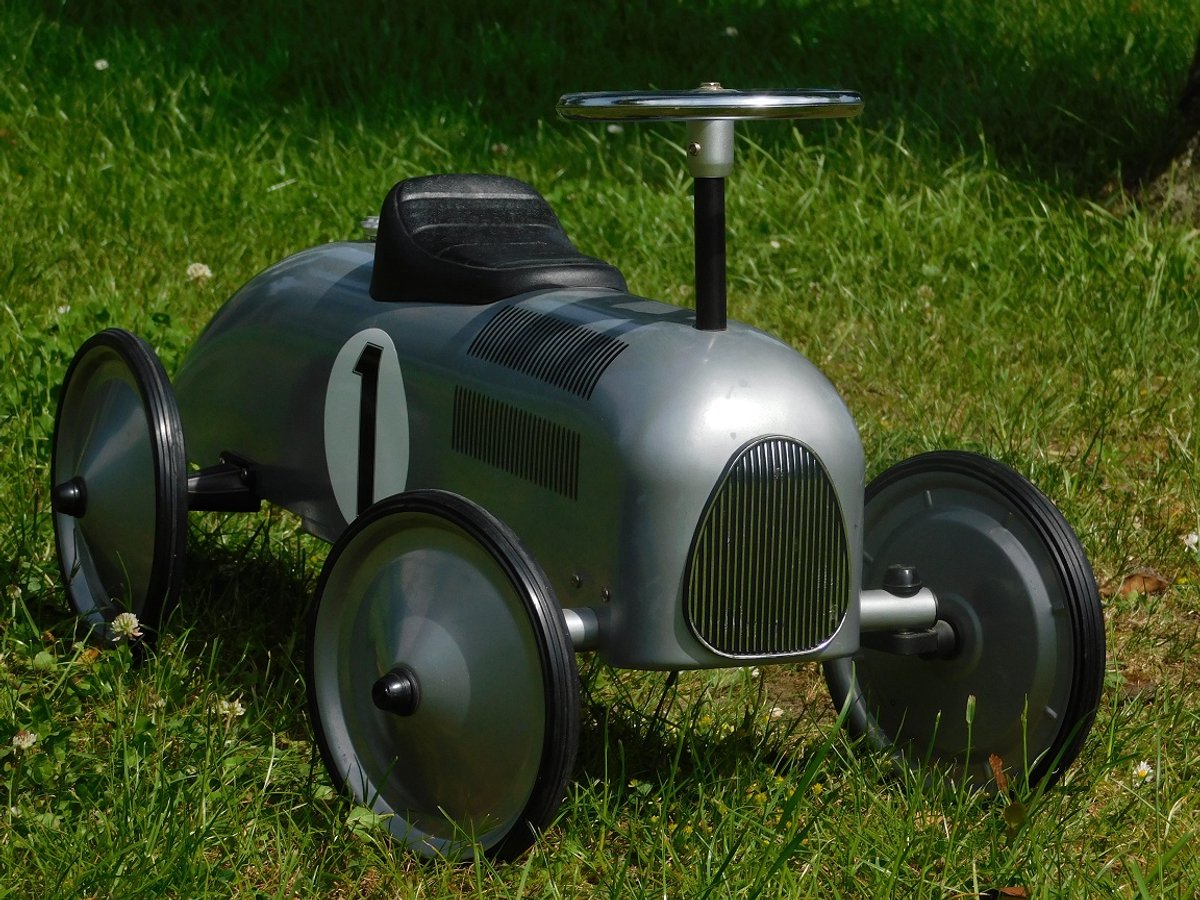 Vintage Auto - Grijs - 76 x 40 cm - Metaal