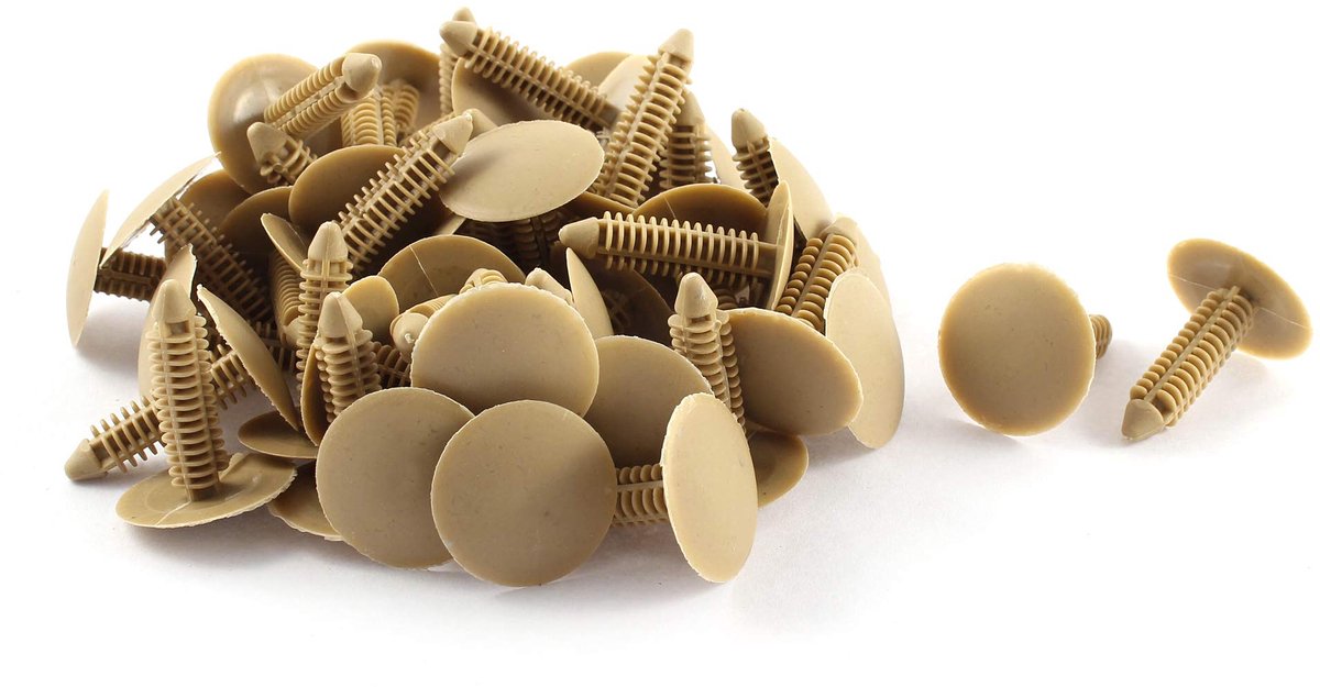 sourcingmap Auto Beige 35mm Lengte Plastic Bevestigingsmiddel Klinknagel Clips 50 stks