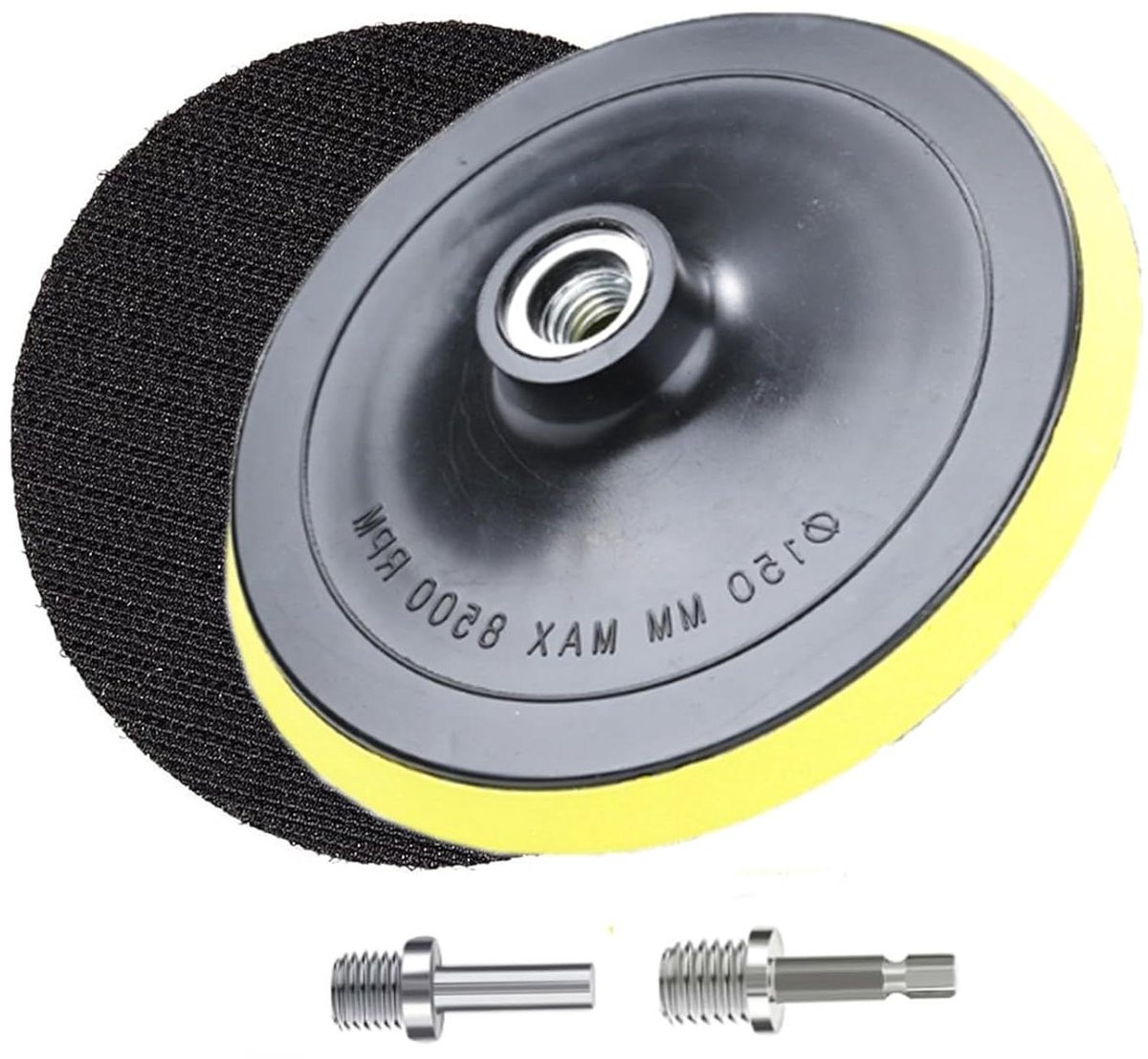 Polijstschijven - Schuurpads - Oppervlakken Polijsten - Inclusief M14 Adapters - 150mm 2 Stuks - Zwart