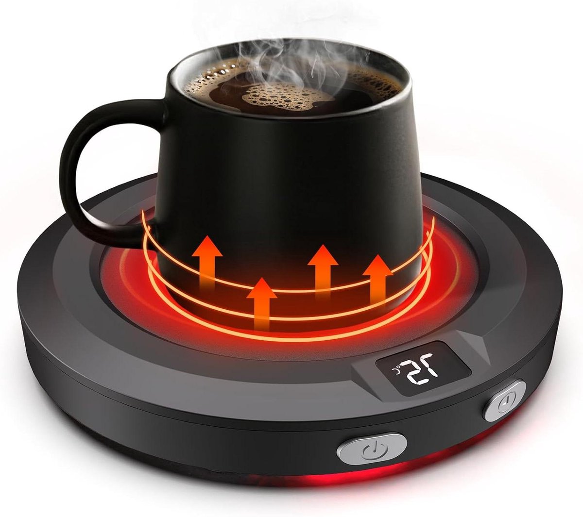 Bekerwarmer - Drankenwarmer - Warme Dranken - Automatische Uitschakeling - 18.8 x 15 cm - Zwart