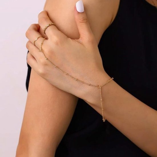 Handketting Armband Vingerring Verbinding Schakelketting Armsieraad Handsieraden Damesarmband — afbeelding 4