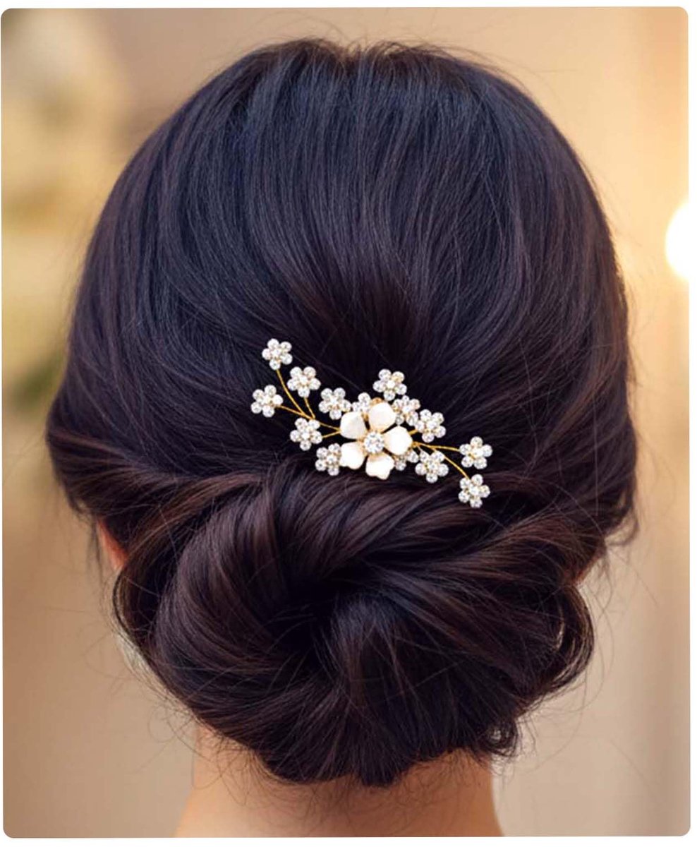Haarspelden bruid parel haaraccessoires parelhaar accessoires gouden haarspelden voor bruid en bruidsmeisjes (1 stuk)