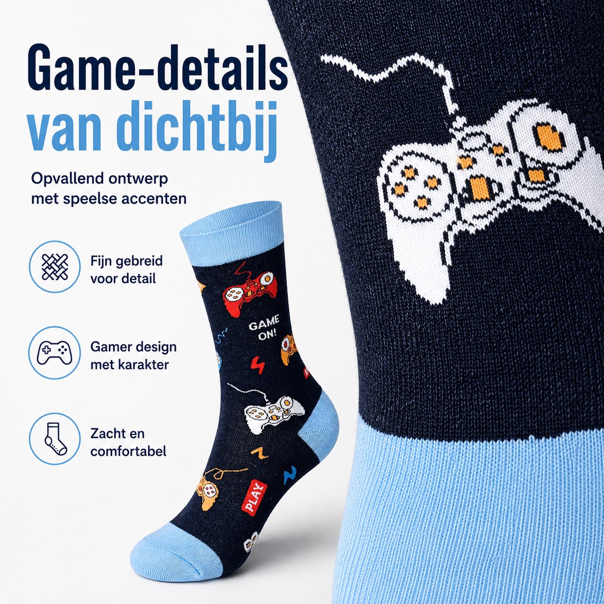 Malinsi® Grappige Sokken - I'm Gaming, Do not Disturb - Leuke Huissokken Heren - Gekke Cadeaus Cadeautjes Volwassenen - Funny Socks met Tekst - Cadeau voor Hem Mannen Papa Vader - Vaderdag Geschenk Kados Vaderdagcadeau Verjaardag Giftset — cadeau in Mode & Accessoires - foto 6