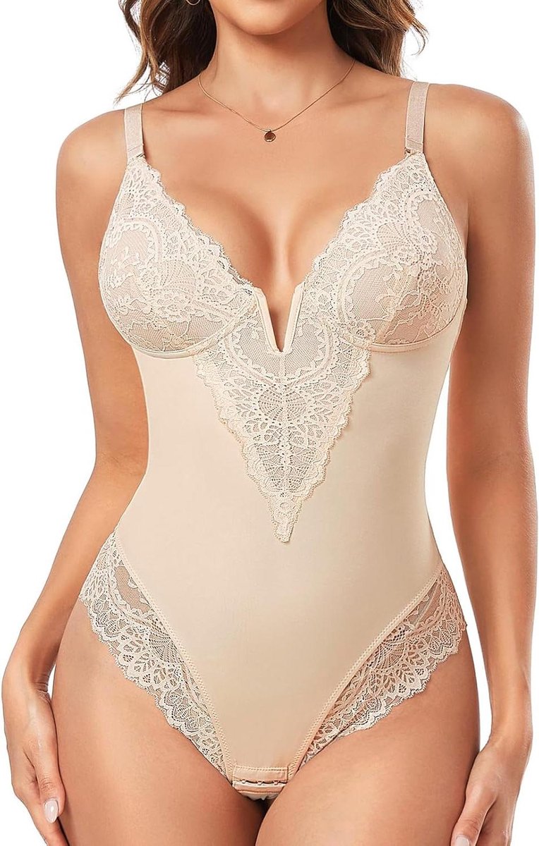 Shapewear Bodysuit - Figuurcorrigerend Ondergoed - Mooie Silhouet - Verwijderbare Borstpadding - N.v.t. - Zwart