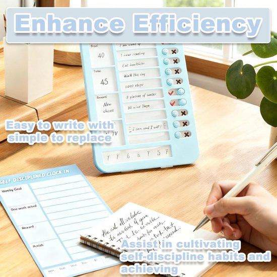 Planner Bord - Gedragskaart Kinderen - Taken Plannen - Herbruikbaar Ontwerp - 21.5 cm - Blauw — afbeelding 3