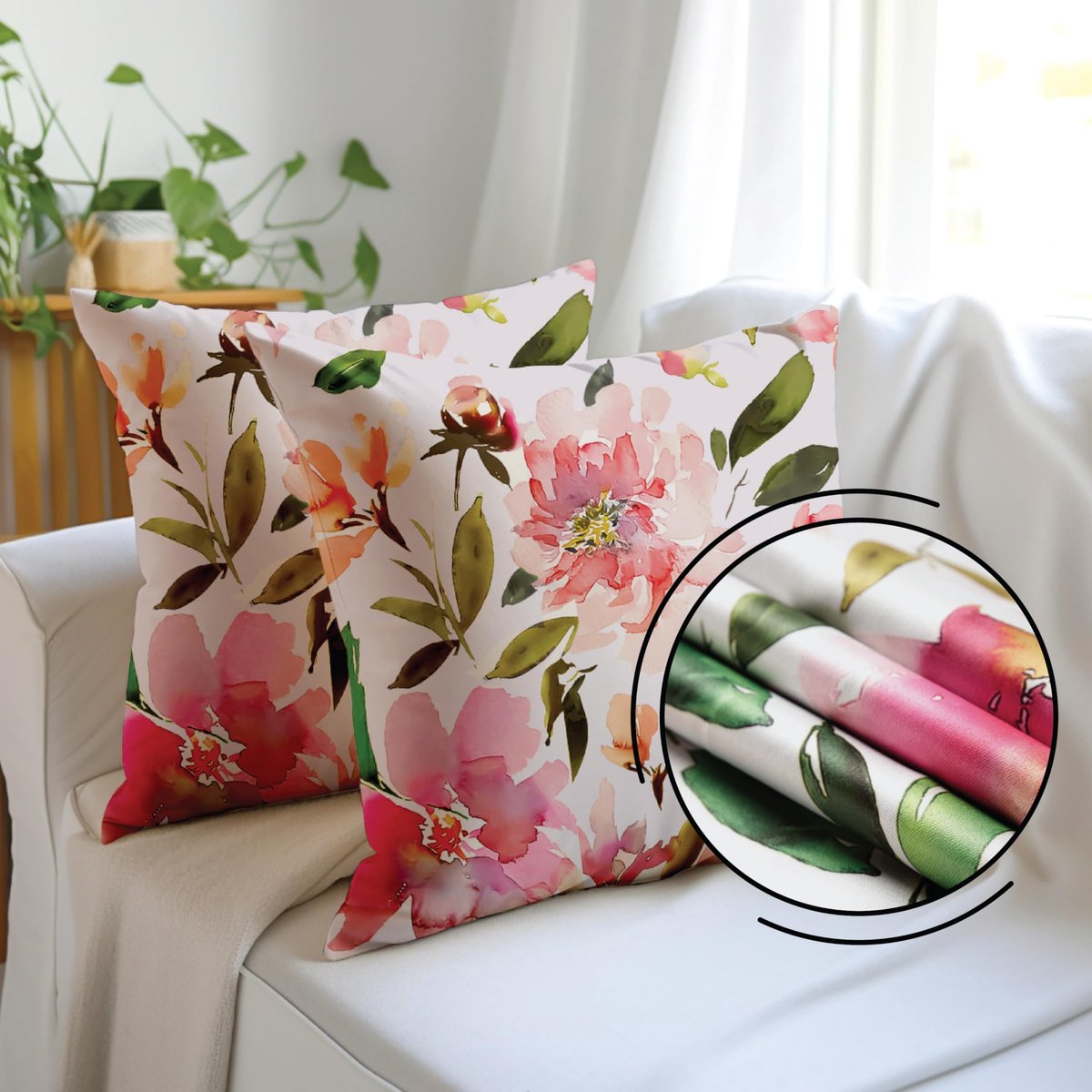 XO Decoratieve Kussenhoes 40 x 40 cm - F1 Spring - Digitaal bedrukt Bloemenkussen voor stoel, stoel, bed, kantoor en huis (2)