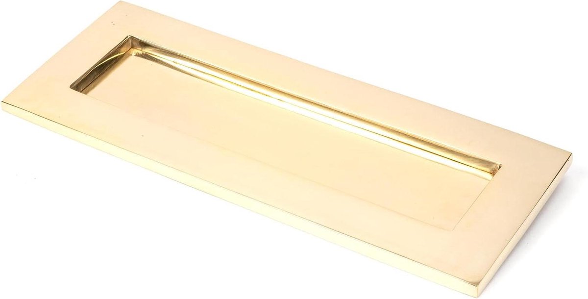 Krimpkous Brievenbus - Klep Brievenplaat - Briefpost Ontvangen - Verende Geladen Klep - 345 cm - Gepolijst Messing