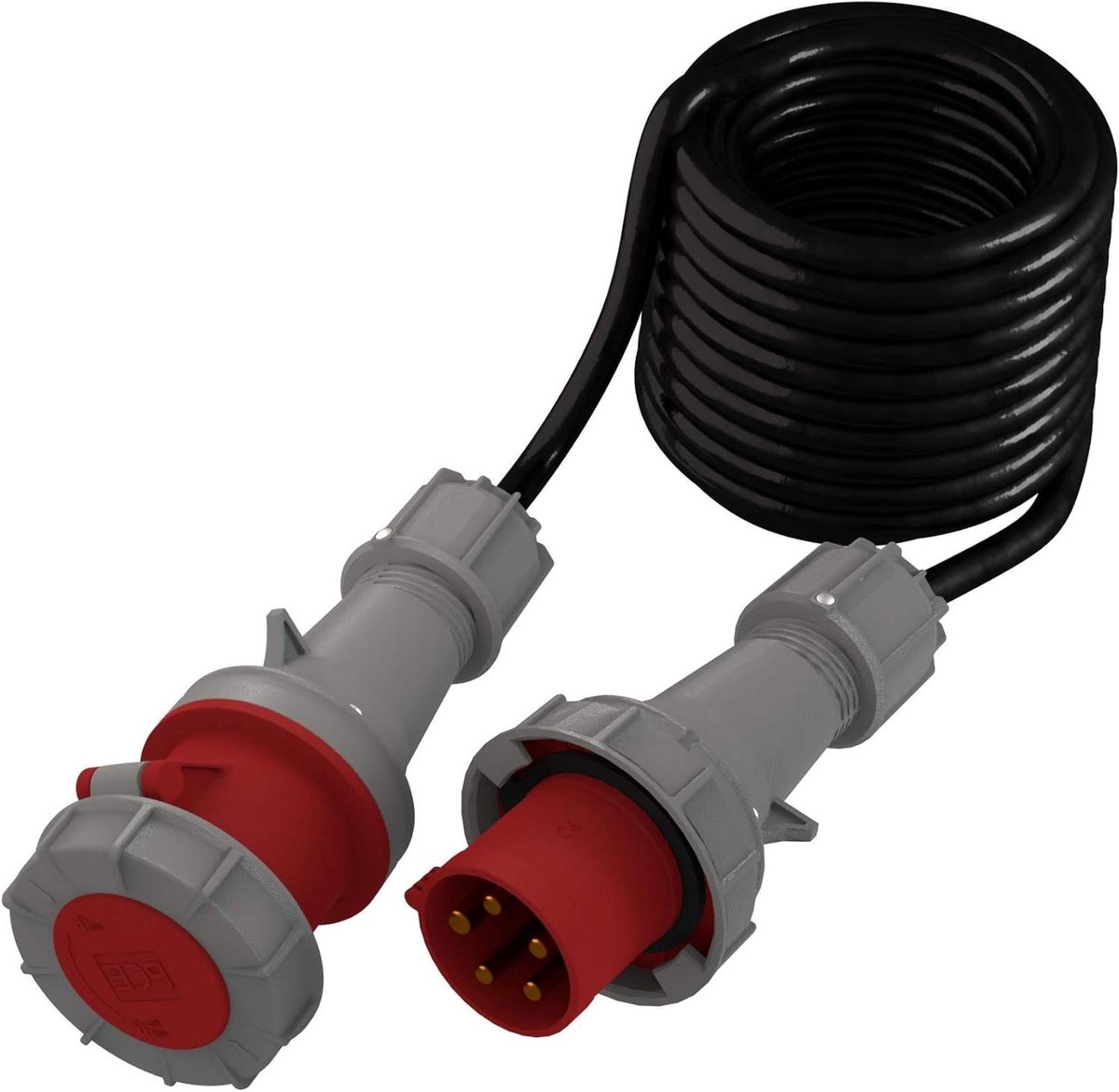 CEE Verlengsnoer - Krachtstroom Kabel - Robuuste Stroomvoorziening - IP67 Waterdicht - 5 meter - Zwart