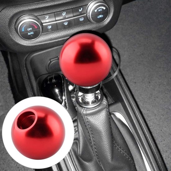 Schakelknop Auto - Versnellingspookkop Handmatig - Versnellingen Wisselen - Universele Handmatige Montage - Ronde Bal Vorm - Rood — afbeelding 2