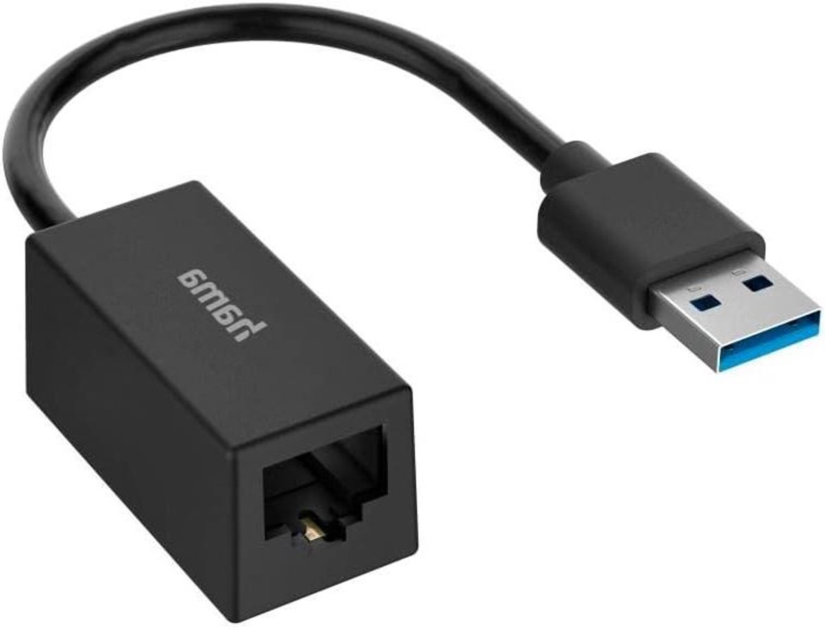 Netwerkadapter USB naar Ethernet - LAN adapter Gigabit - Stabiel Internet - Plug and Play - 1 Gbit/s - Zwart
