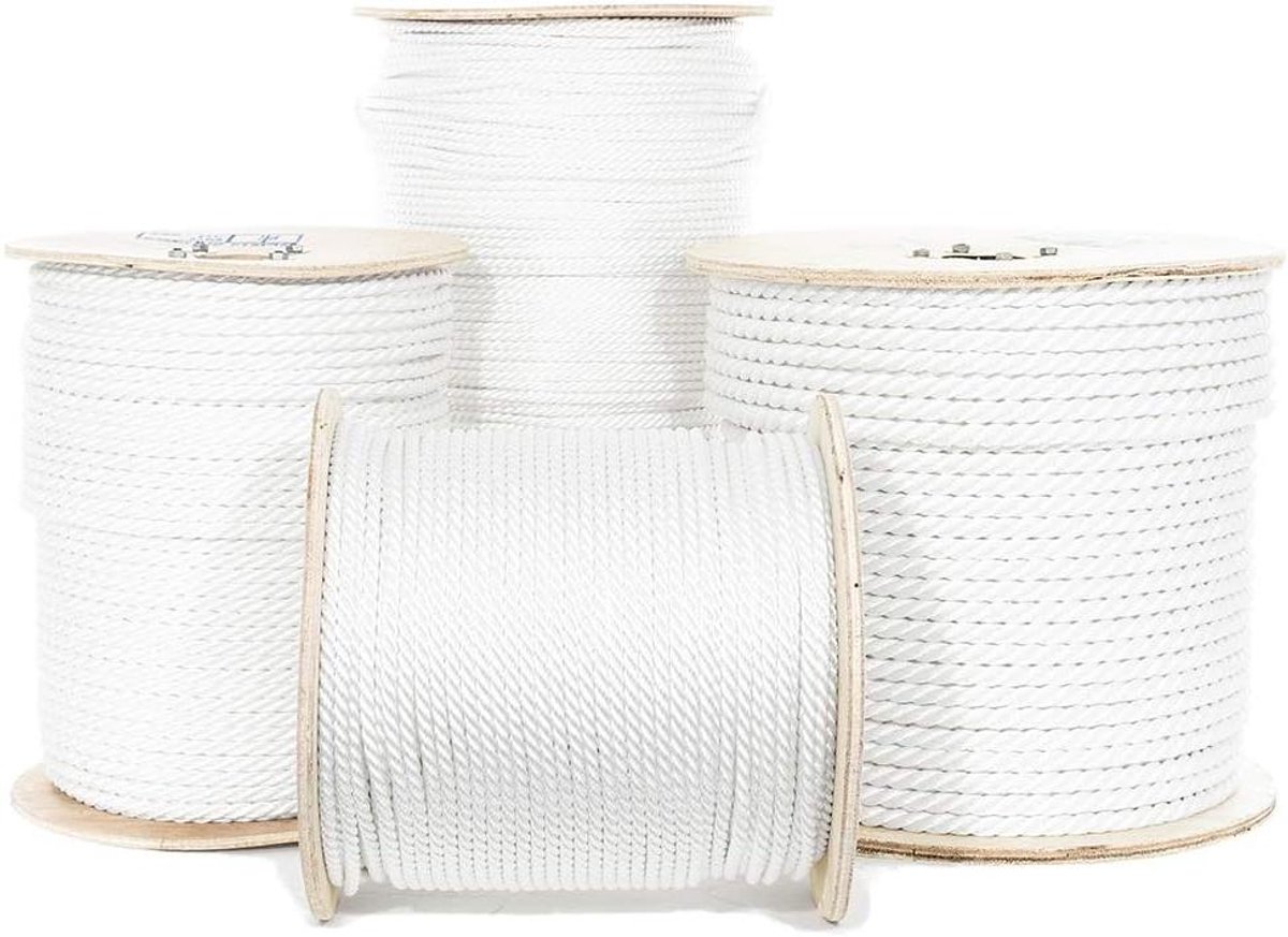 Gedraaid Polyester Touw - Nylon Koord - Buiten Gebruik - Weerbestendig Ontwerp - 5/16 inch x 250 ft - Wit