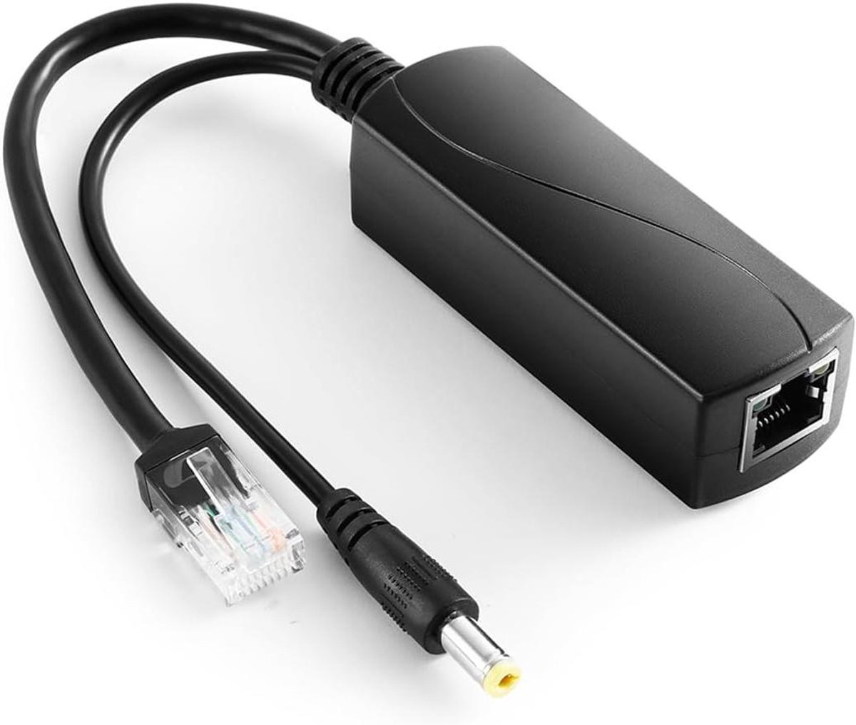 PoE Splitter - PoE Adapter PoE Converter - Netwerk Uitbreiding - 12V DC Output - 5.5 x 2.1mm - Zwart