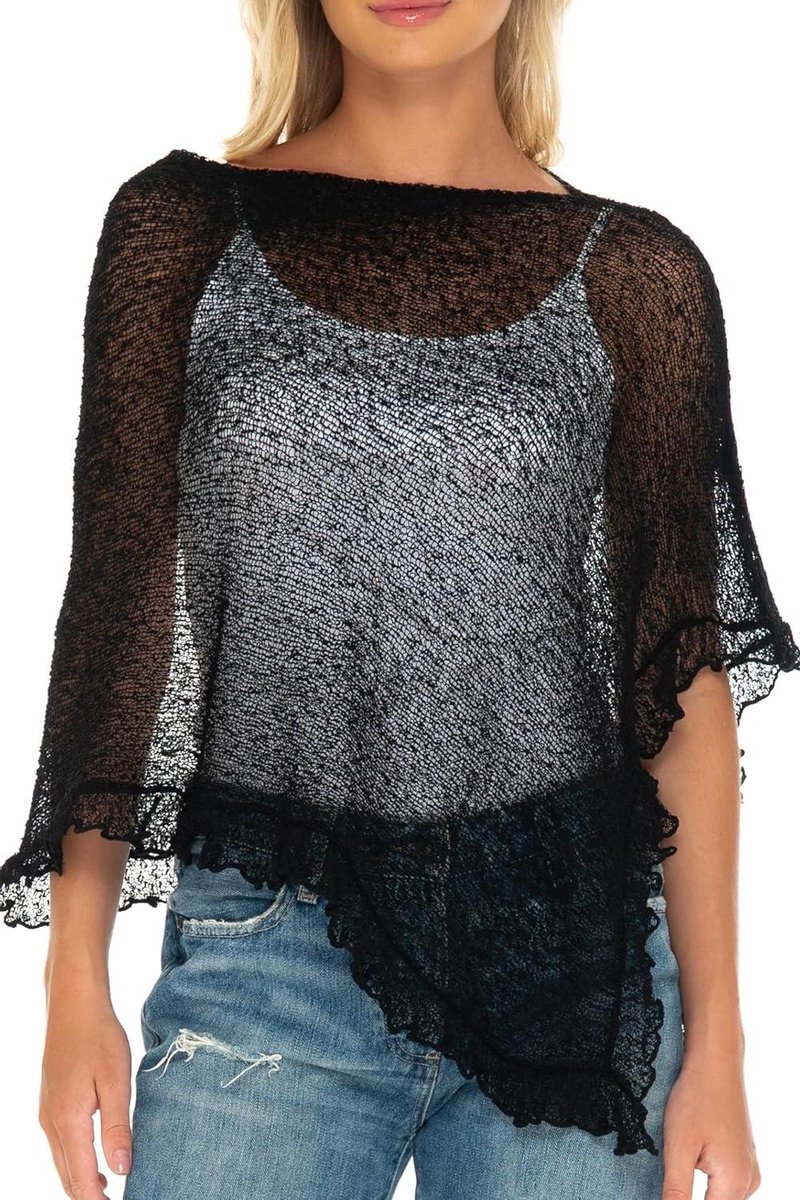 Dames Poncho - Gebreide Trui - Veelzijdige Accessoire - Lichtgewicht Gebreid - One Size - Meerdere Kleuren
