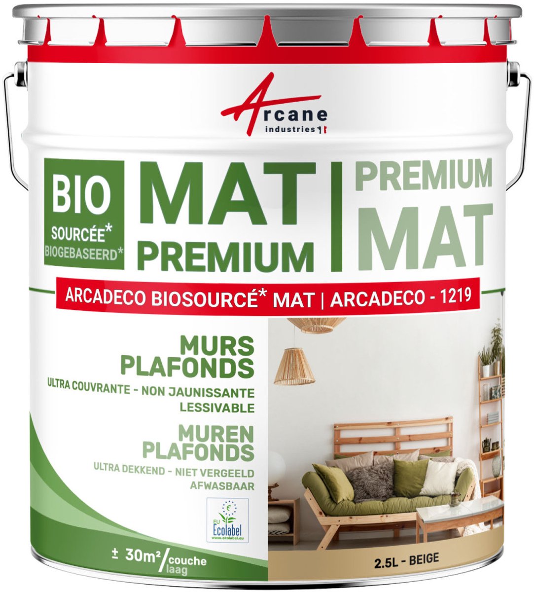 Matte muur- en plafondverf: ARCADECO - 1219