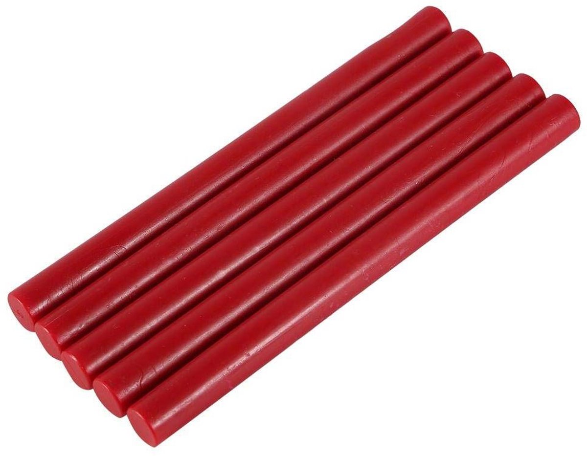 Zegellak Sticks - Wax Stempels - Kaarten Decoreren - Zonder Wieken - 5 stuks - Rood