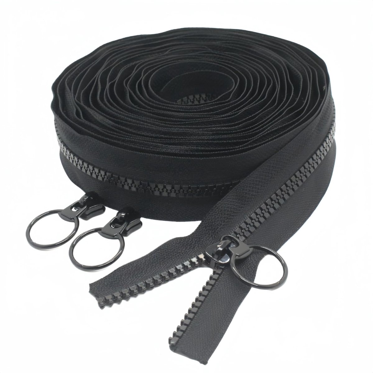#5 Plastic Rits Door De Yard Bulk Zwart 5 Yards Met 10 stks Ring Sliders voor DIY Naaien Tailor Ambachtelijke Tassen Tenten Kleding (5 Yards)