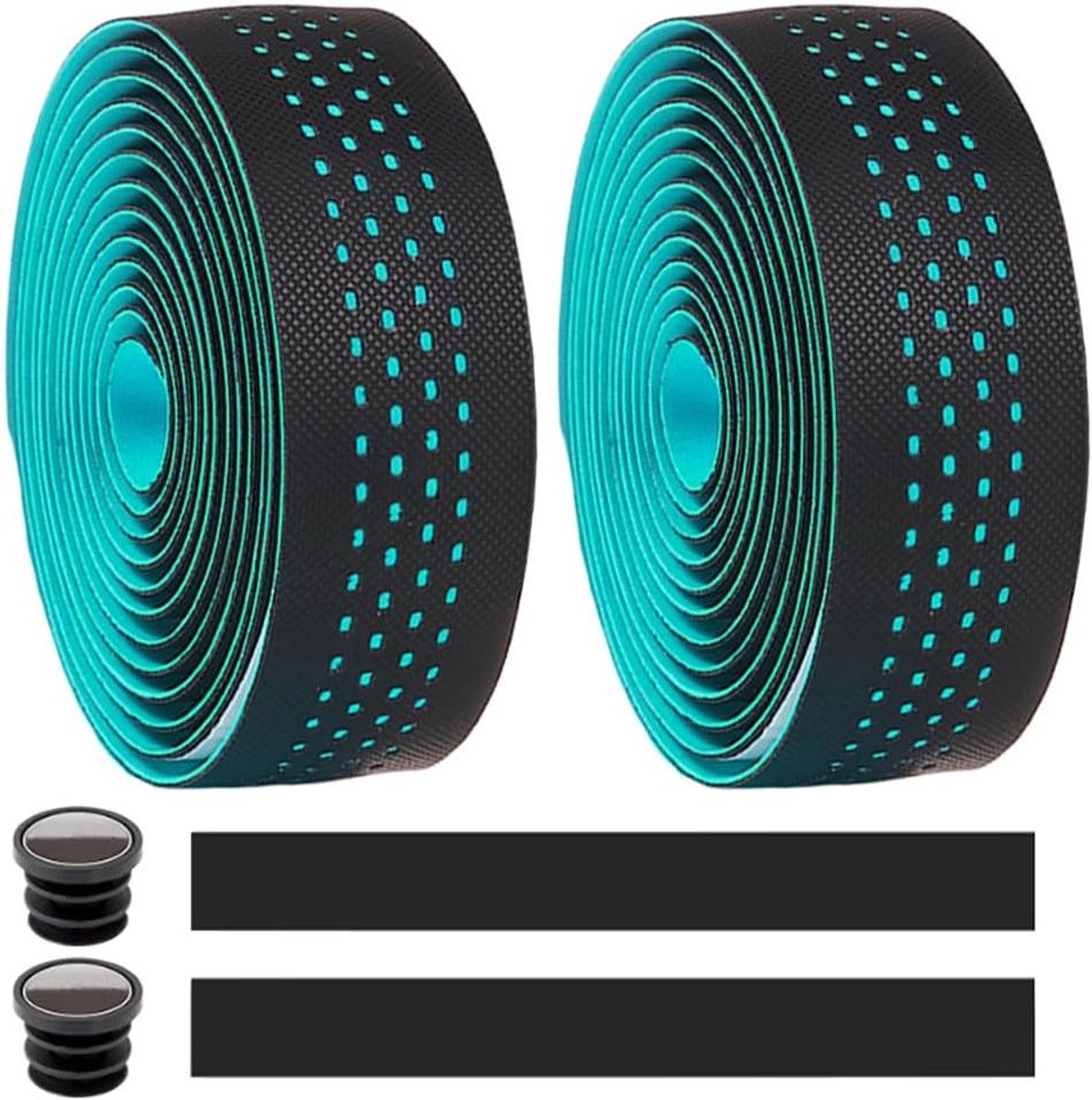 Fietsstuurband 2 Rollen - Fietsstuur Tape - Comfortabel Fietsen - Schokabsorberend PU Leer - 2.2m x 3cm - Lichtblauw
