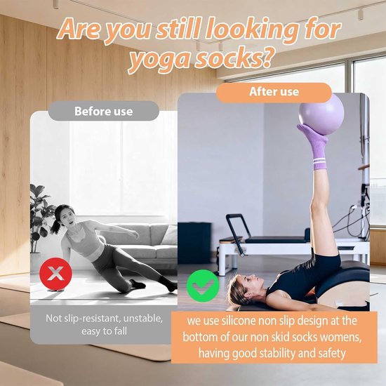Sokken, 4 Paar, Maat 36-40, Volledige Teen, Gripsokken voor Fitness, Dans en Vechtsporten, Preventie van Enkelblessures — afbeelding 5
