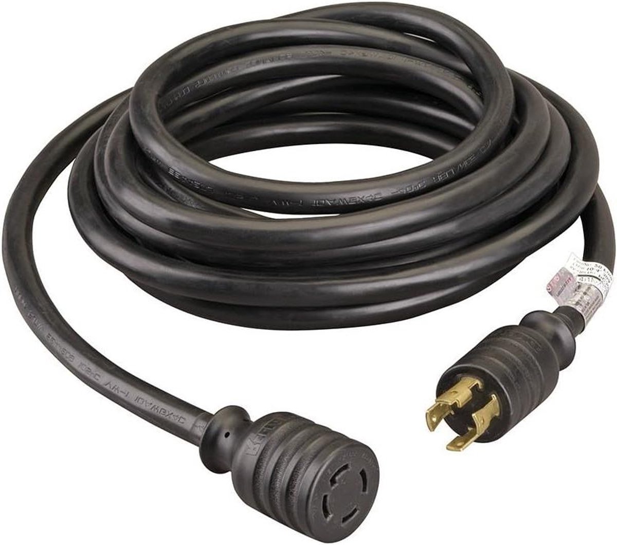Generator Stroomkabel - Verlengkabel Generator - Stroom Leveren - L14-30 Connector - 40 voet - Zwart