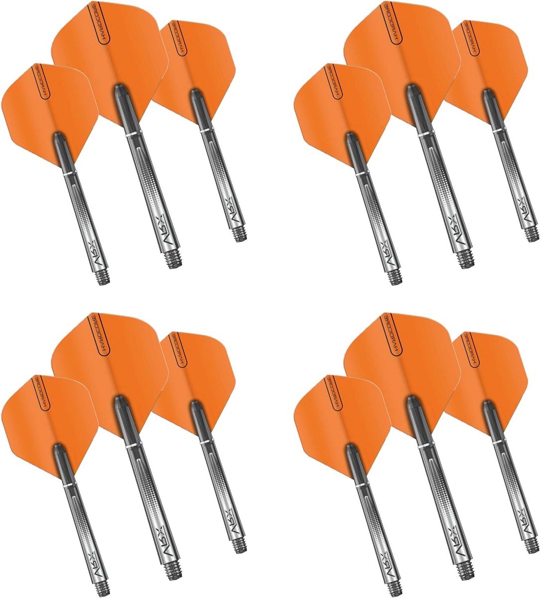 Dart Flights en Stelen - Dart Accessoires Set - Darten Spelen - Extra Dikke Kwaliteit - Medium Lengte - Oranje