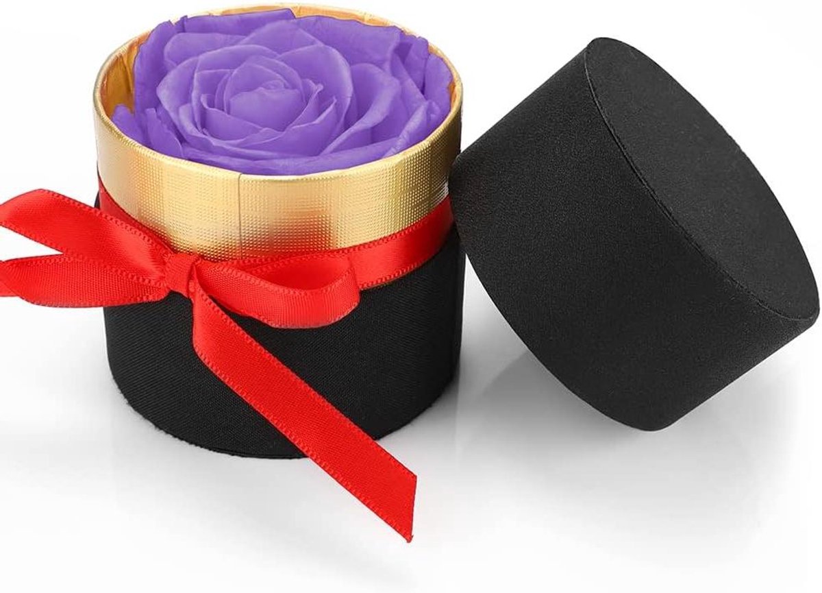 Eeuwige Roos Cadeau - Geconserveerde Rozen - Decoratie Huis - Speciale Conserveringstechniek - 75 x 83 x 83 cm - Paars