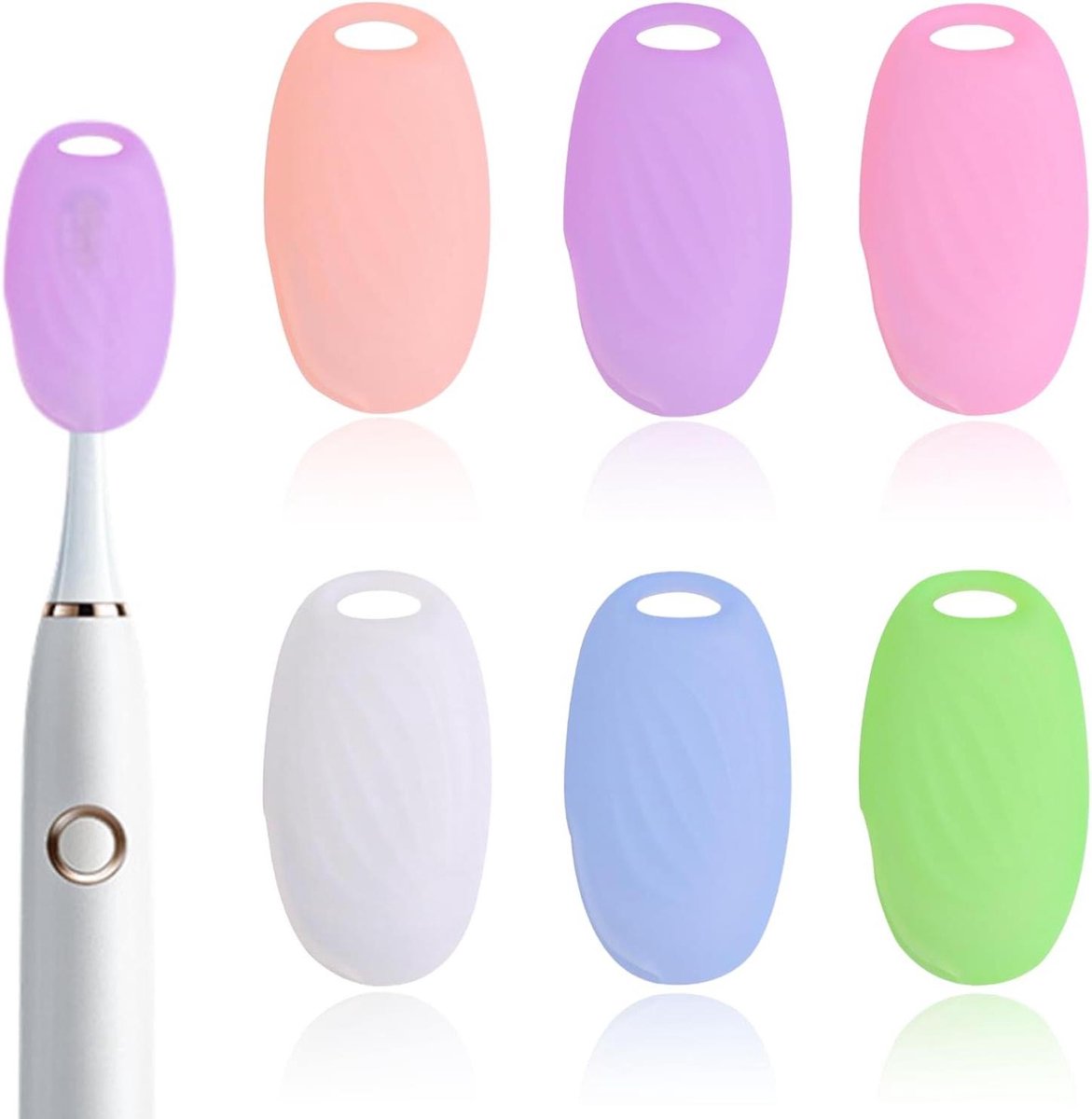 Tandenborstelhoezen - Beschermhoezen Tandenborstel - Hygiënisch Opbergen - Zacht Siliconen Materiaal - 6 Stuks - 6 Kleuren