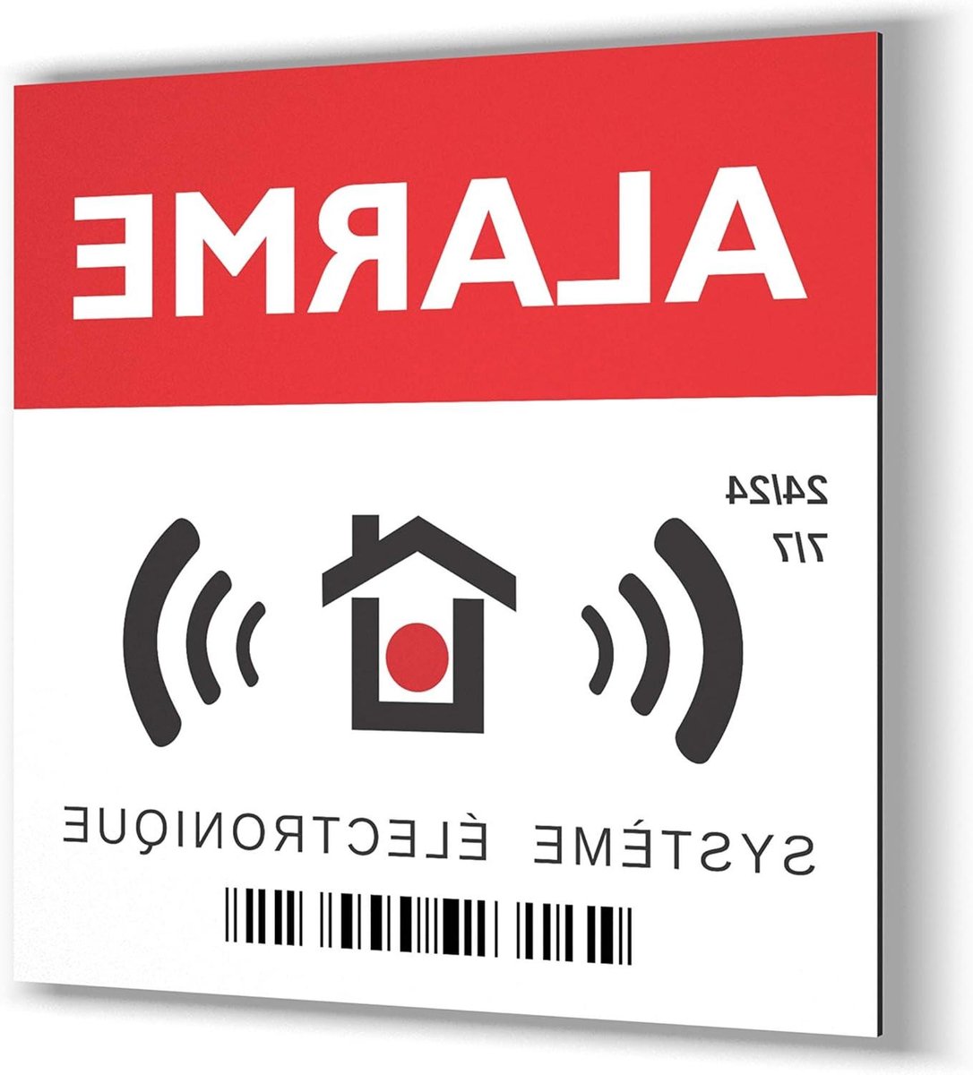 Alarmpaneel - Afschrikbord Beveiliging - Huis Beveiligen - Zeer Robuust Aluminium - 15x15 cm - Zilver
