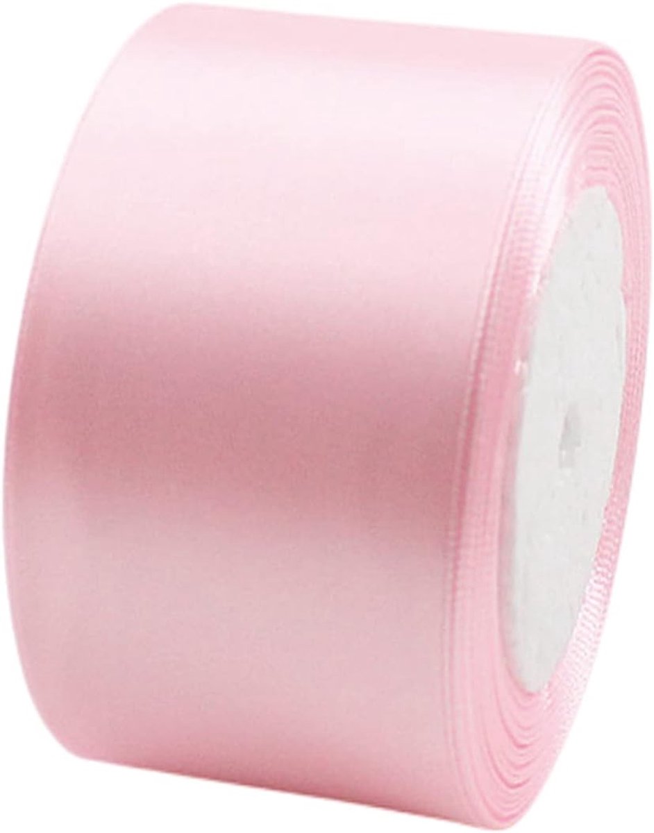 Lint Roze 50mm,22 Meters Satijnen Linten, Decoratie Zijden Linten, Cadeaulint, Autolint,Stoffen Linten van Zijde en Satijn, voor Bruiloft, Feest, Verjaardag,Valentijn Party
