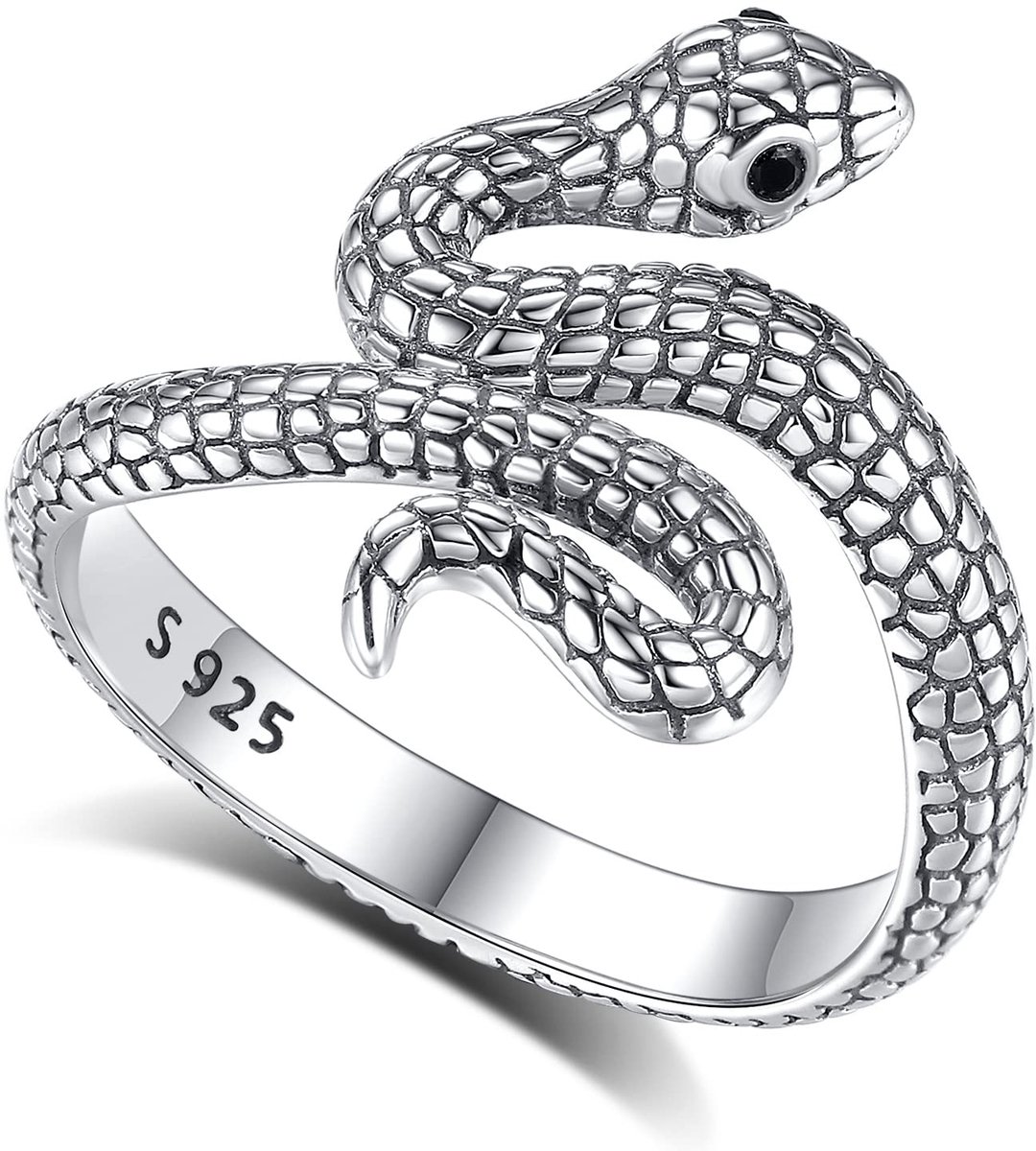 Verstelbare ring van 925 zilver, open ring levensboom/slang/heksenknoop/Keltische knoop, vintage duimring voor dames en heren