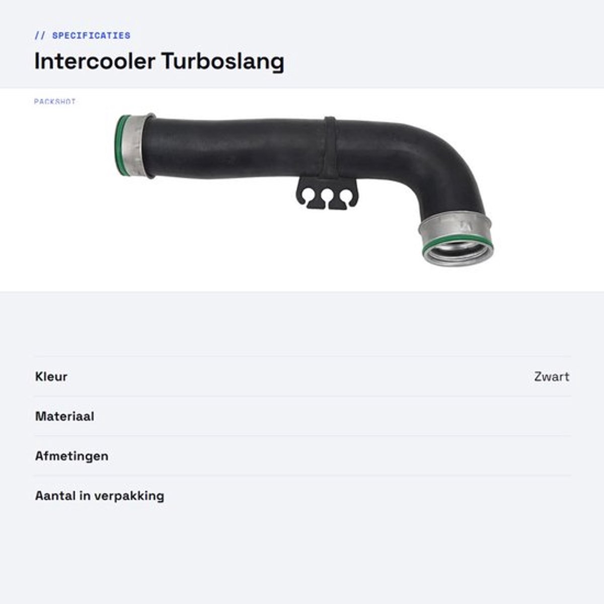 Golden crown - Intercooler Turboslang - Turbocompressorleiding