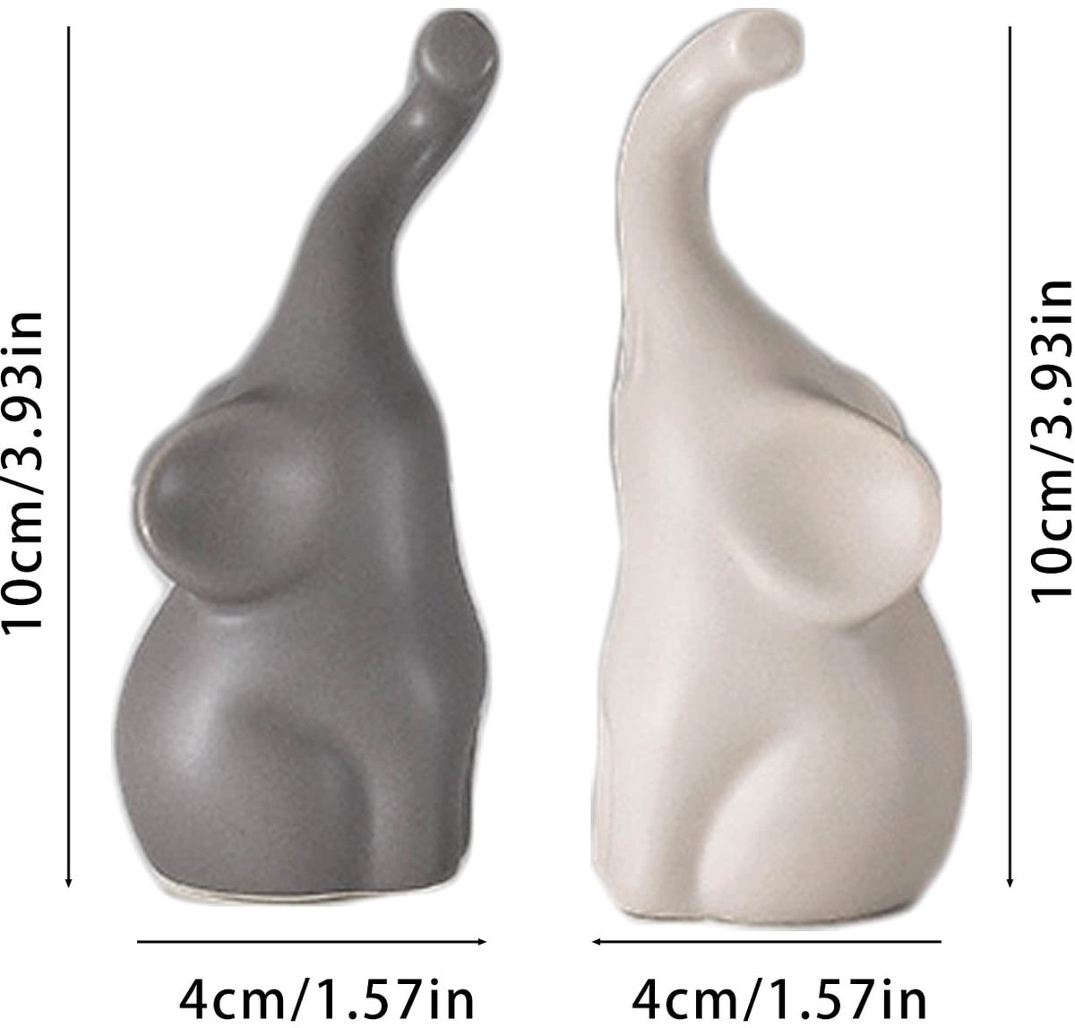 Olifanten, Decoratief Figuur, Olifantenpaar van Keramiek, Harmonieuze Olifant, Wordt Gebruikt voor Huishoudtextiel, Dierendecoraties, Liefdesgeschenken