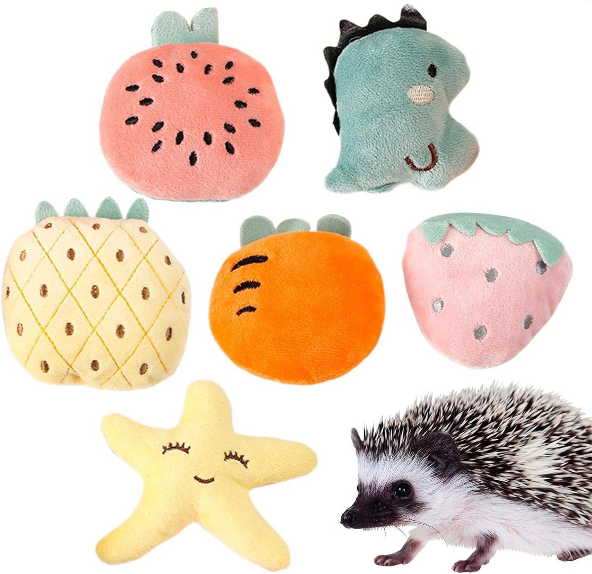 Egel Speelgoed - Pluche Egel Traktatie - Huisdier Vermaak - Veilige Pluche Materialen - 6 stuks - Multicolor