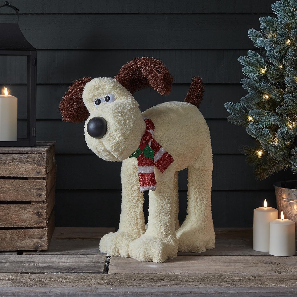 Kerstfiguur Hond - LED Decoratie - Tuin Verlichten - Met Timer - 55 cm Hoog - Warm Wit – foto 5