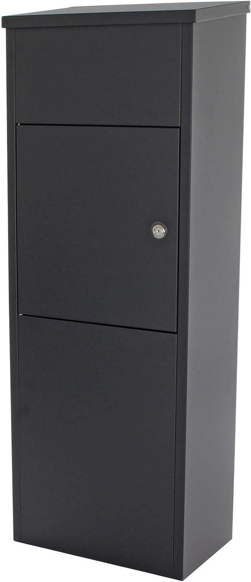 Staande Pakketbrievenbus - Brievenbus Pakketten - Veilig Post Ontvangen - Met Retourslot - 105cm Hoog - Zwart