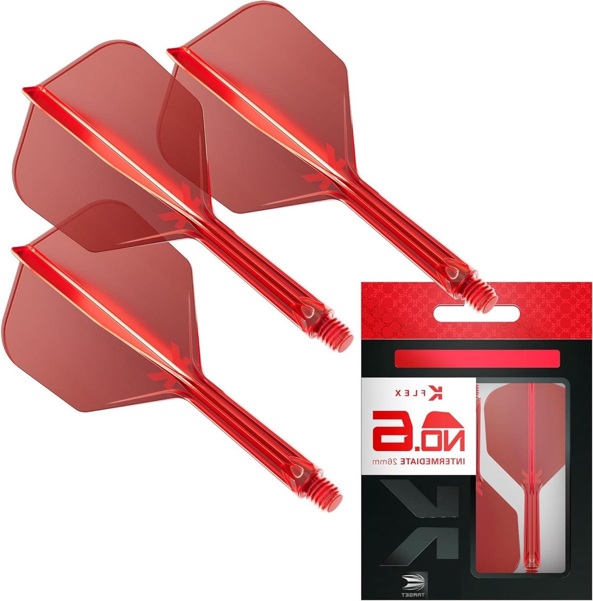 Dart Flights en Shafts - Dart Accessoires Dart Onderdelen - Precisie Darten - Geïntegreerd Ontwerp - Intermediate 26mm - Rood