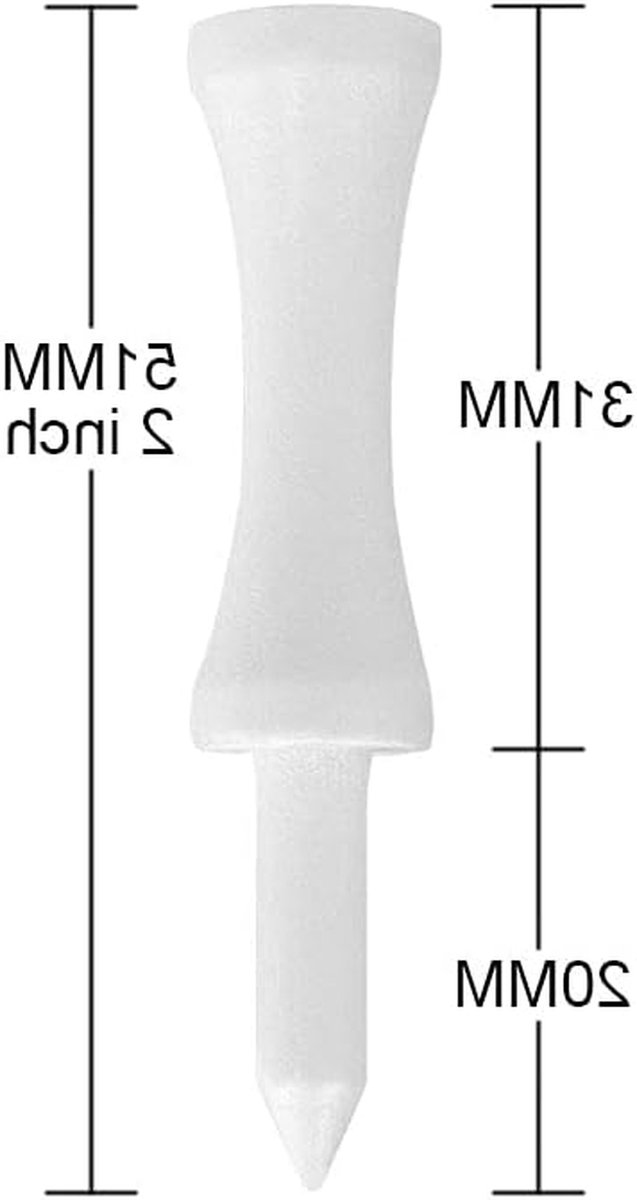 Bamboe Golf Tees - Kasteel Tees - Golfen op de baan - Niet-plastiek materiaal - 100 stuks 51MM - Wit