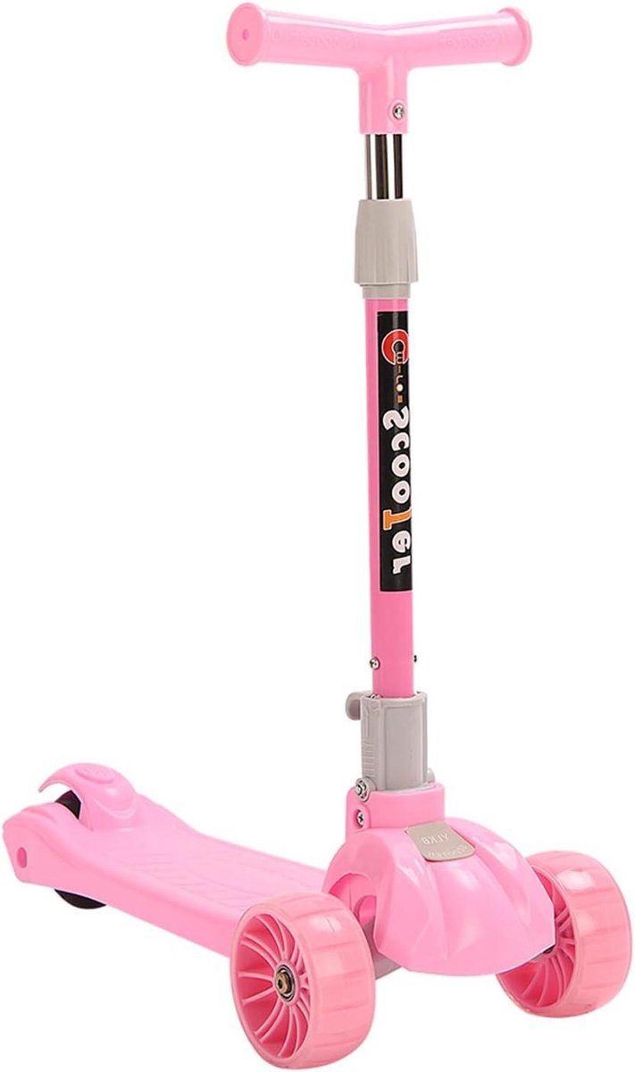 Kinderstep met 3 Wielen - Step Kinderen - Buiten Spelen - Verstelbare Hoogte - 70-81 cm - Roze