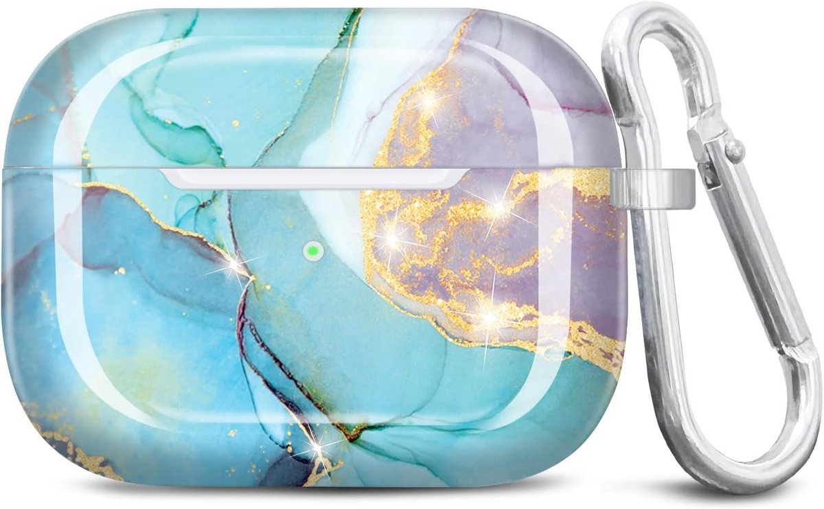 Airpods Pro Hoesje - Beschermhoesje Opladen - Opladen Beschermen - Glitter Marmer Design - 6.1 x 4.57 x 2.29 cm