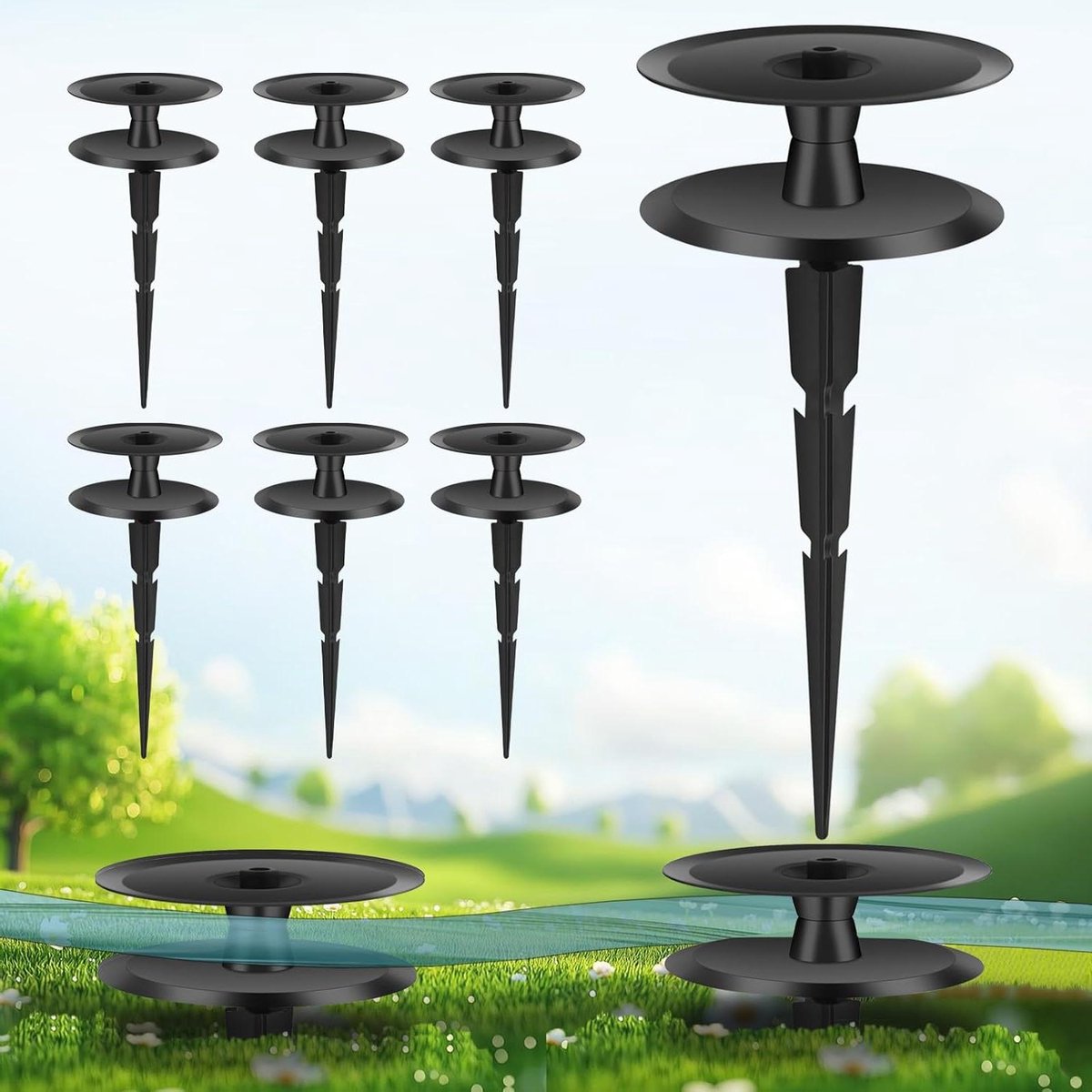 Slanggeleiders - Slanggeleider spikes - Tuinonderhoud - Roller structuur - 6 stuks - Zwart
