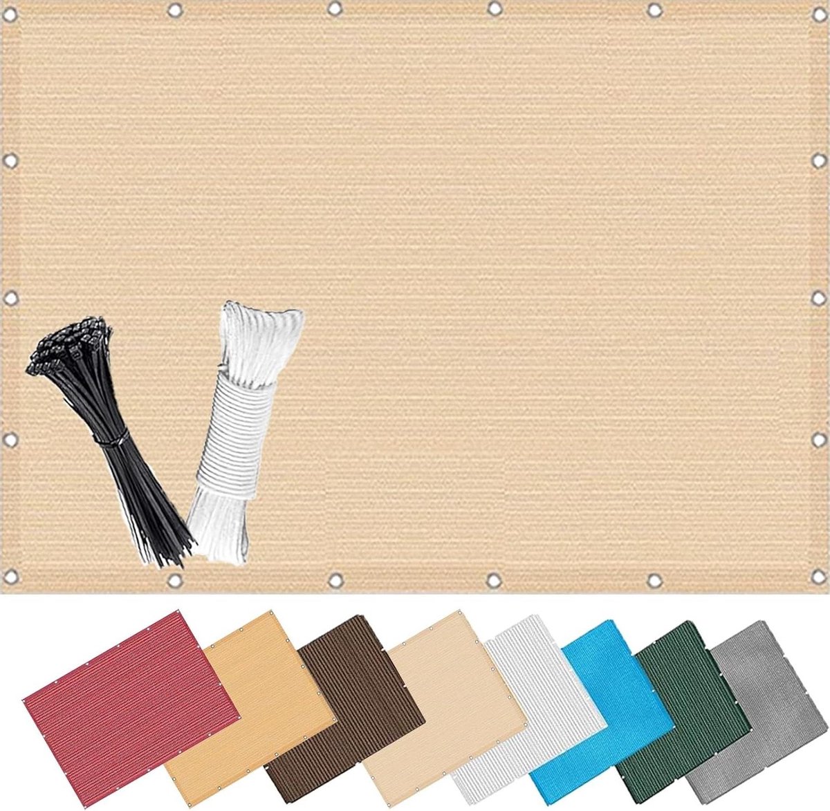Balkonscherm - Windscherm Privacydoek - Buitenruimte Afschermen - 98% UV-Bestendig - 1.15 x 3m - Beige
