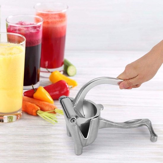 Handmatige Sapcentrifuge - Fruitpers RVS - Snel Sap Maken - Niet-druppelend Mondstuk - 23 cm Lengte - Zilverkleurig — afbeelding 2