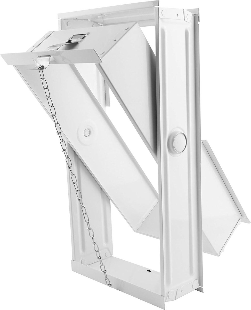 Kiepraam voor Glasblokken - Ventilatievenster Kantelraam - Ruimte Ventilatie - Zonder Rubberen Afdichtingen - 425x425x90 mm - Wit