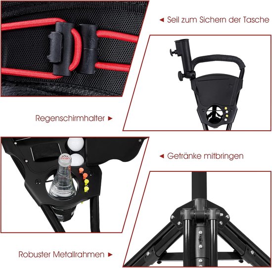 Golftrolley 3-wiel - Golfkar Opvouwbaar - Golfen Ondersteunen - Verstelbare Handgreep - 15 kg Draaglast - Zilver — afbeelding 5
