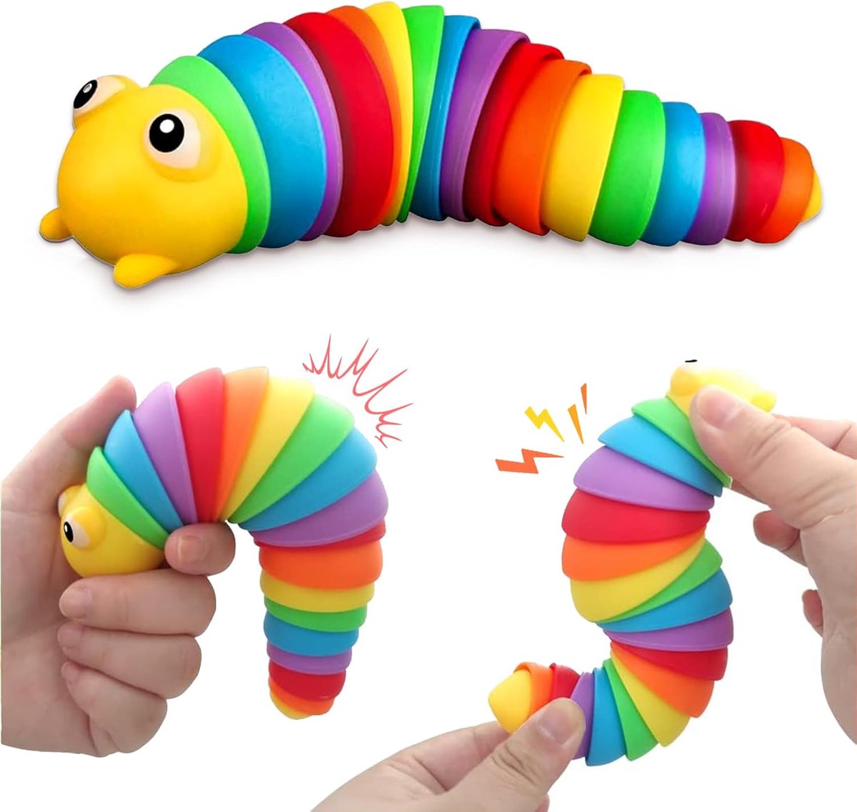 Oneay Set van 2 Fidget Slakjes, Fidget Speelgoed, Grappig Flexibel Creatief, 3D Vingertop Slak, Baby Speelgoed, Slak Fidget, Zandspeelgoed voor Volwassenen, Kinderen, Autistisch