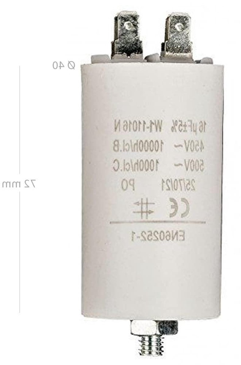 Startcondensator Elektromotor - Motorcondensator Permanente Condensator - Motoren Starten - 4 Aansluitingen - 16 uF 450 VAC - Wit