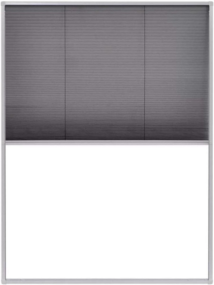 Horrengaas Plissé - Vliegenraam - Insecten Buiten Houden - Aluminium Frame - 60 x 80 cm - 