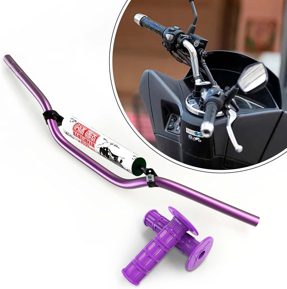 Stuur Motorfiets - Off Road Stuur - Verbeterde Controle - Aluminium 6061-T6 - 79 cm Breed - Paars